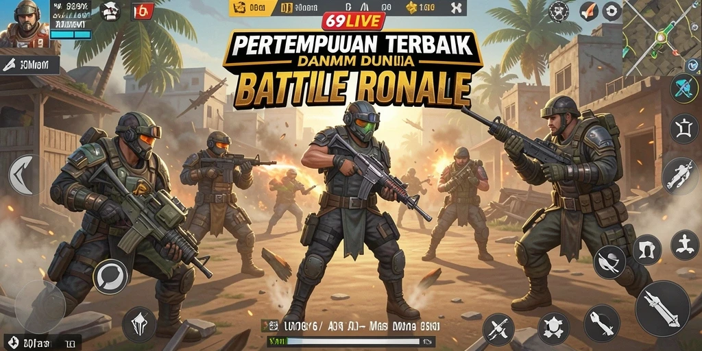 Tampilan gameplay seru di 69LIVE dengan aksi Battle Royale.