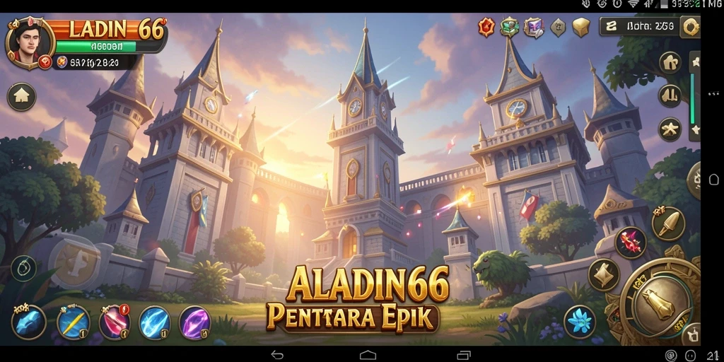 Tampilan menarik dari gameplay ALADIN66 dalam pertahanan menara.