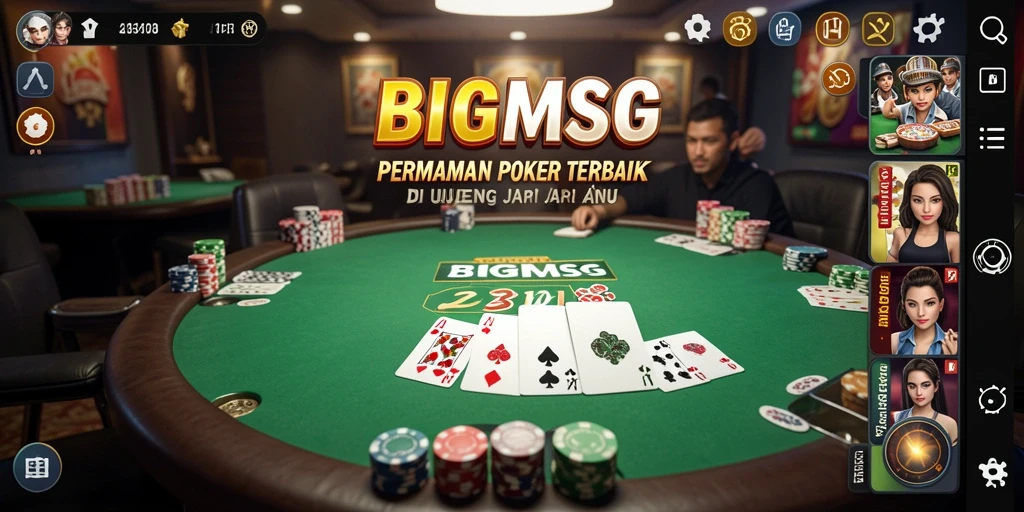 Tampilan gameplay Poker yang seru dan menarik di BIGMSG.
