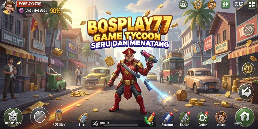 Tampilan gameplay <strong>BOSPLAY77</strong> yang seru dengan elemen Tycoon yang menarik.