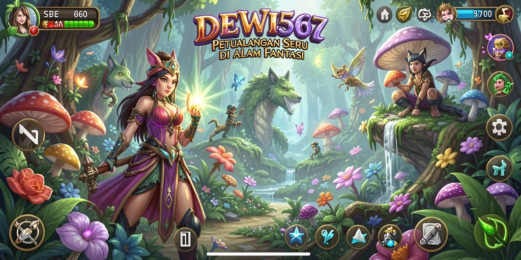 Screenshot DEWI567 menampilkan karakter menjelajah dunia fantasi yang mendebarkan.