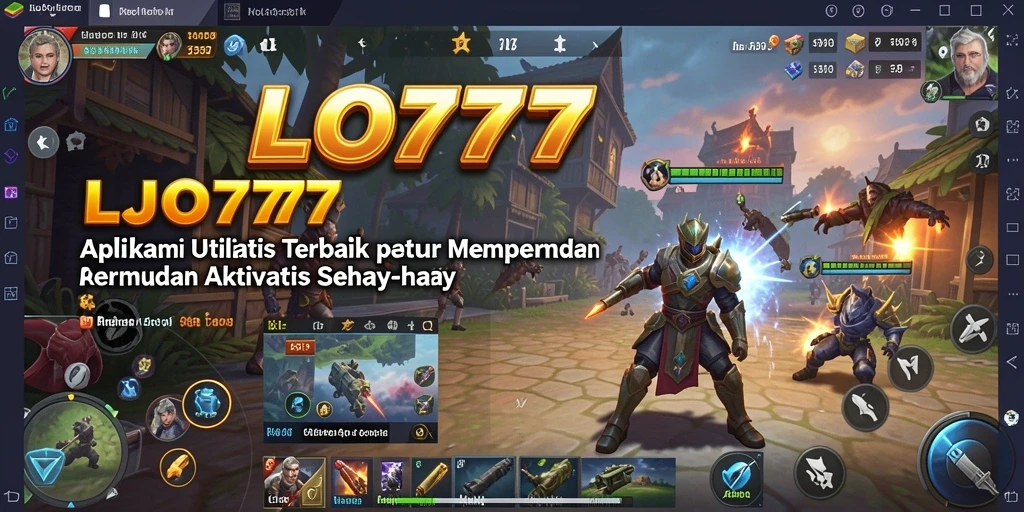 Tampilan antarmuka pengguna LJO777 dengan fitur-fitur utilitas yang menarik.