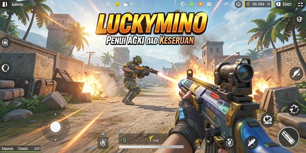Tampilan gameplay seru dalam LUCKYMINO yang menegangkan.