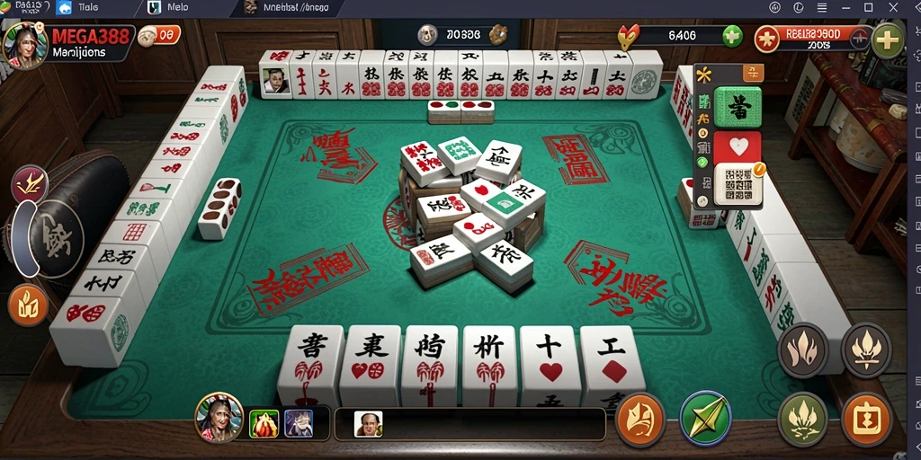 Tangkapan layar gameplay MEGA388 yang menampilkan keseruan Mahjong.