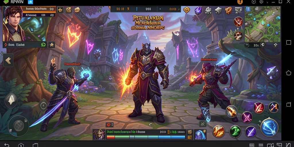 Tampilan gameplay RPWIN yang mendebarkan dengan pertarungan seru di dunia MMORPG.